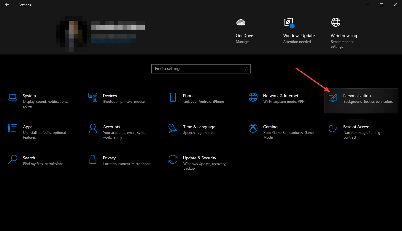 going personalization windows 10 settings