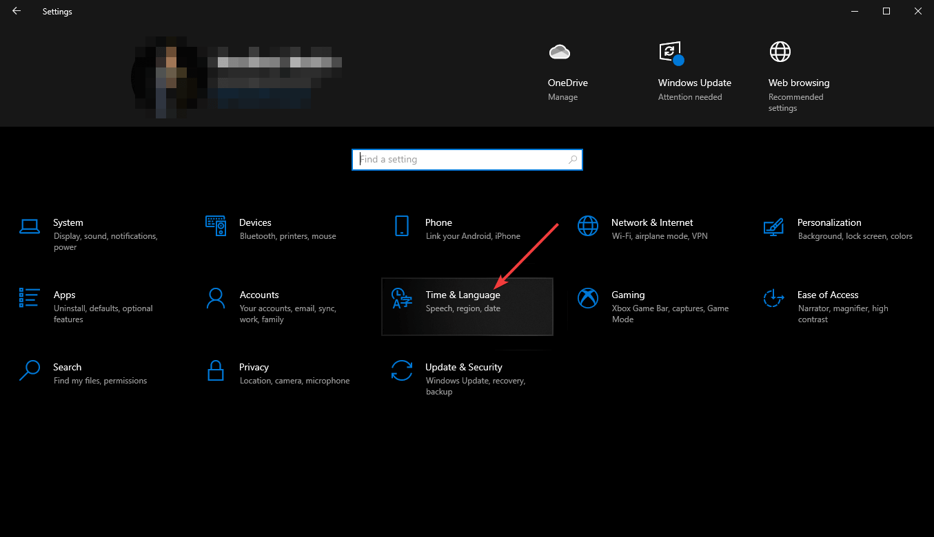 going time and language windows 10 settings