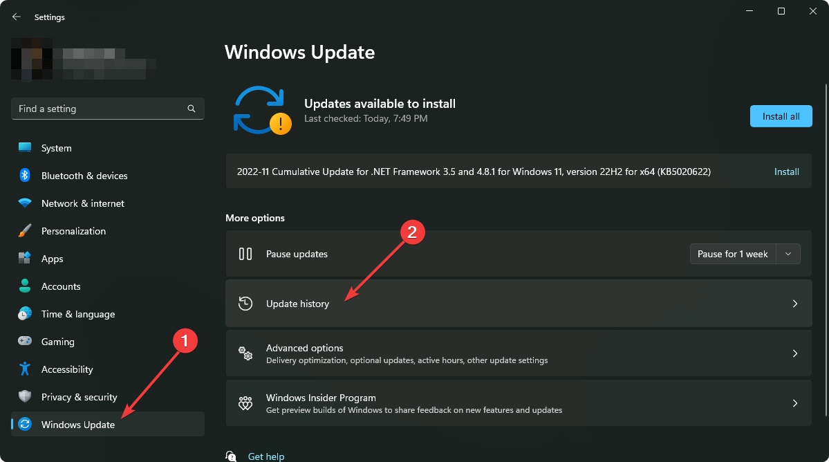 Windows 11 の履歴を更新します