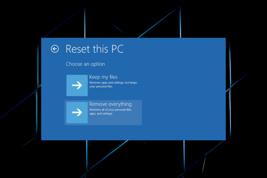 factory reset a Windows 10 PC without settings