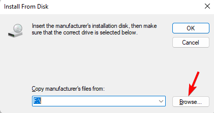 browse Install from Disk