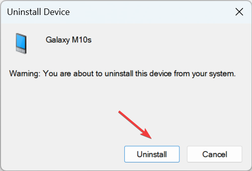 uninstall to fix phone not connecting to pc