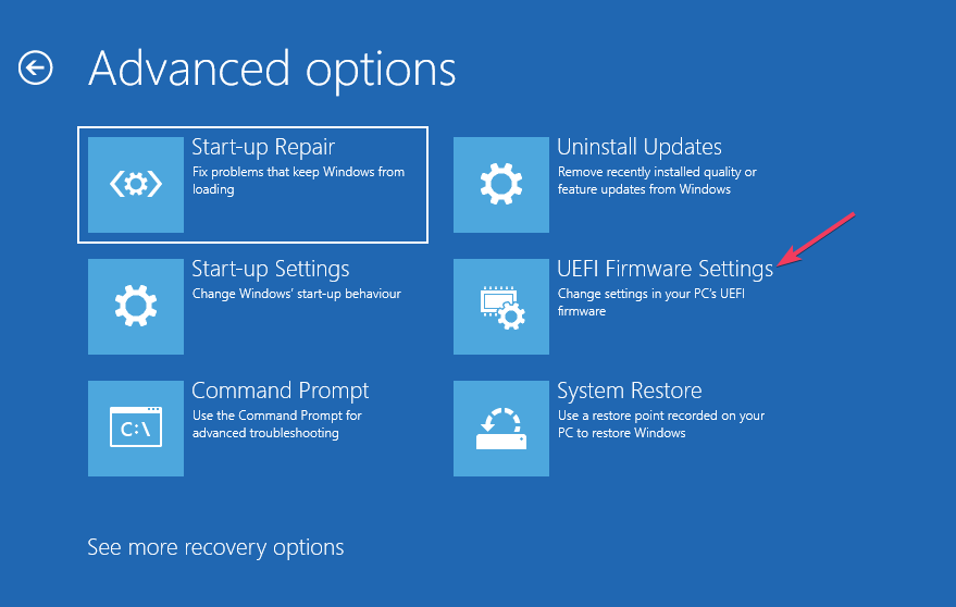 UEFI Firmware Settings option 