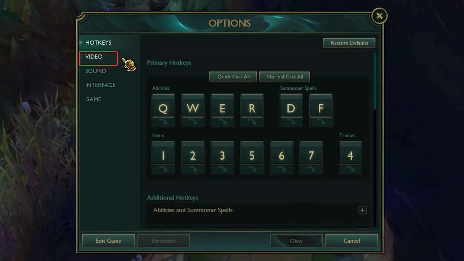 video setting league of legends