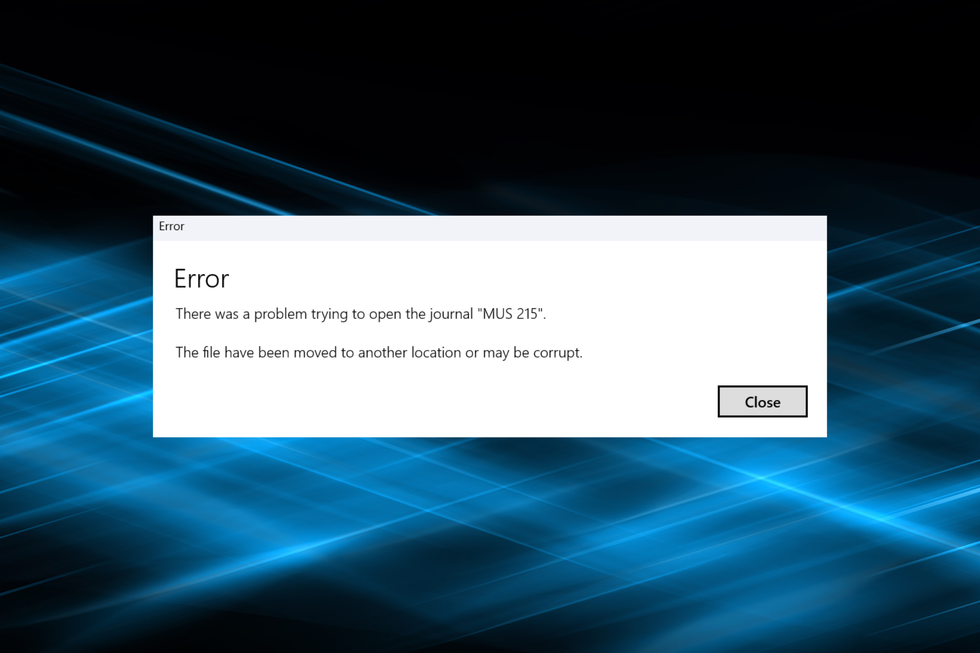 fix windows journal cannot open error