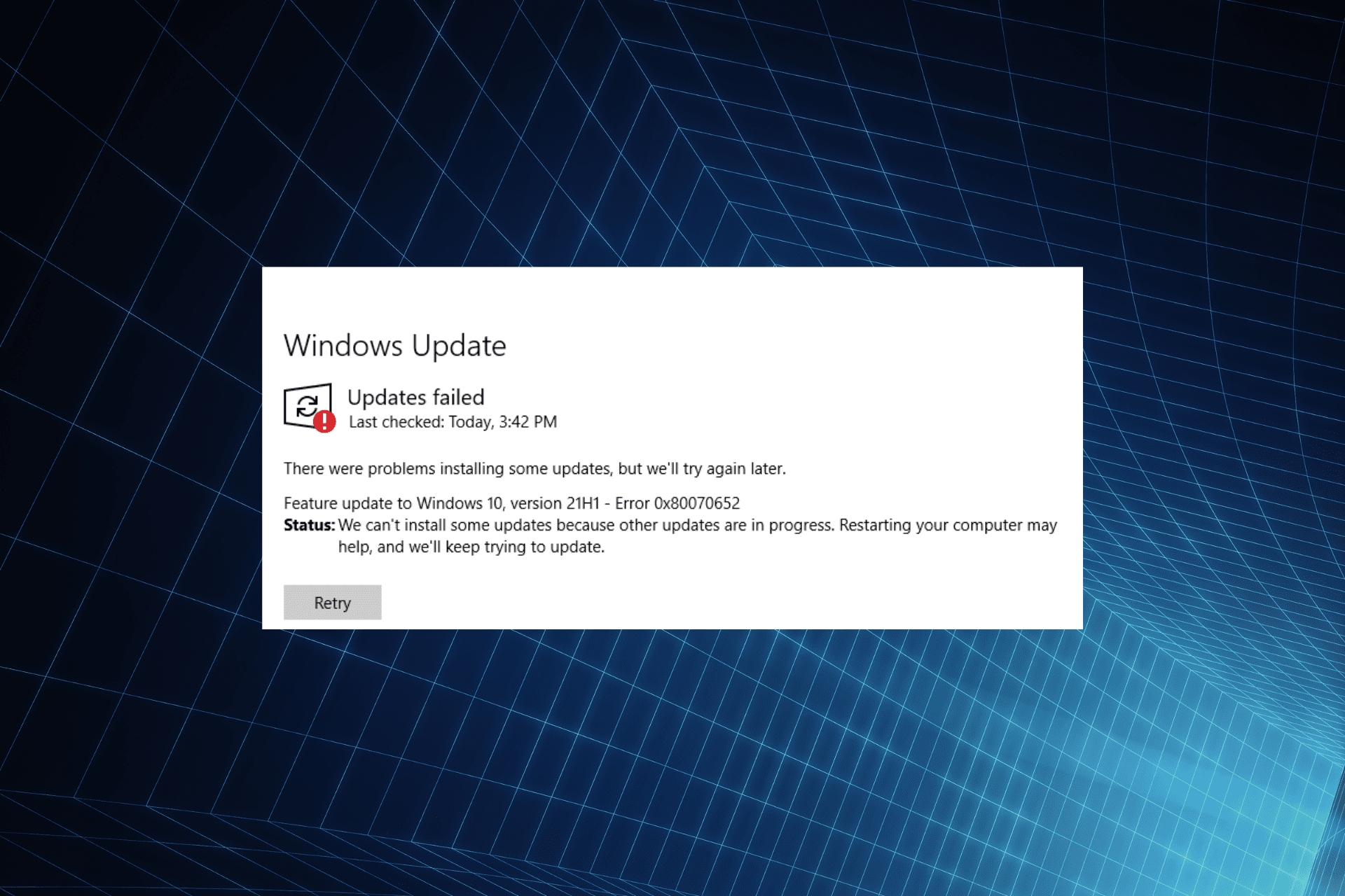 fix Windows Update error 0x80070652
