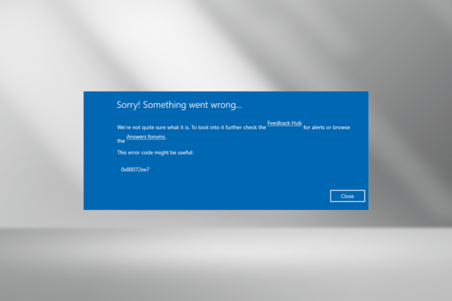fix Windows Update error 0x80072ee7