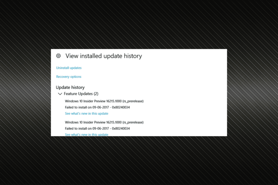 fix the 0x80240034 Windows update error