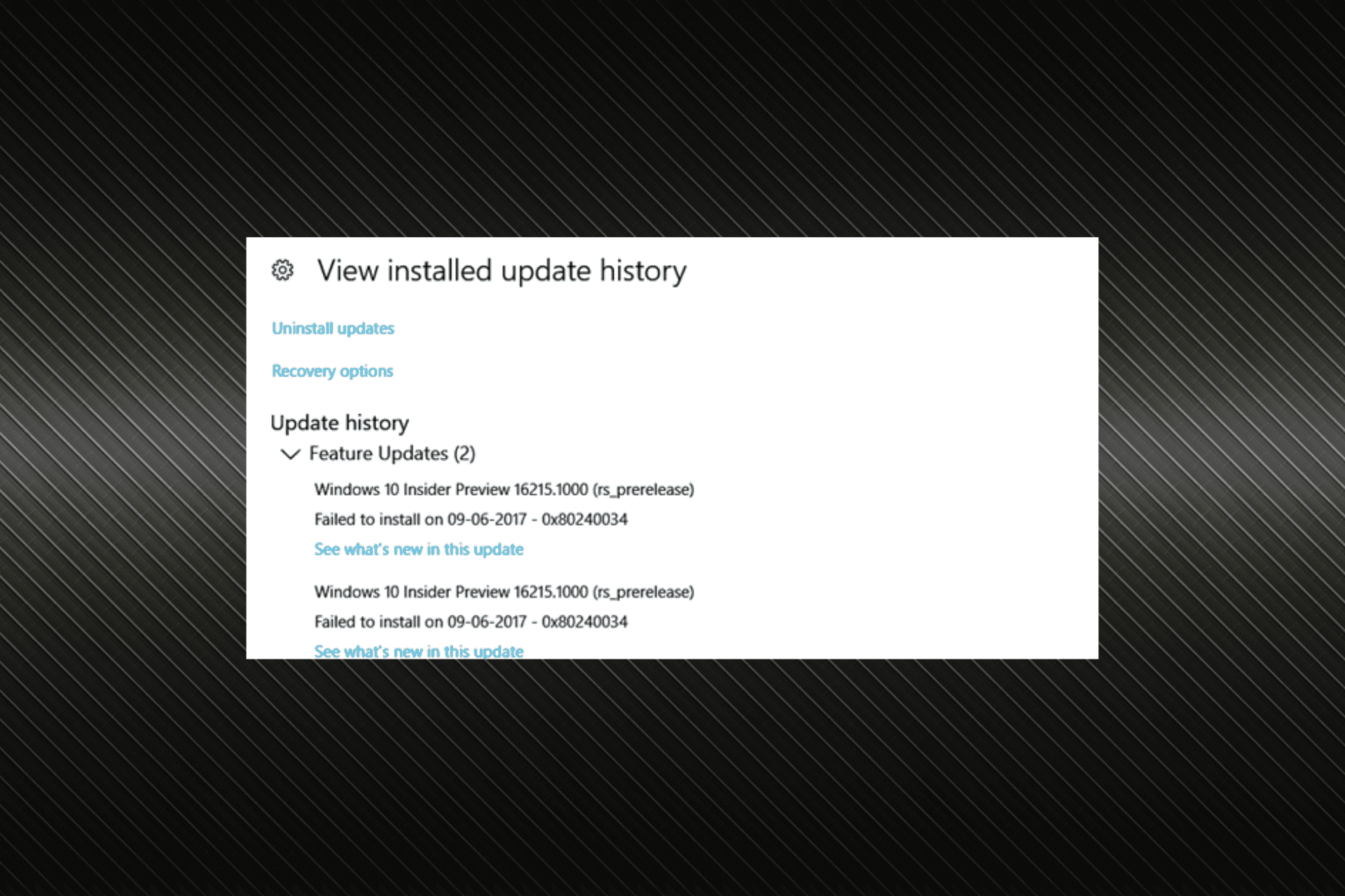 fix the 0x80240034 Windows update error