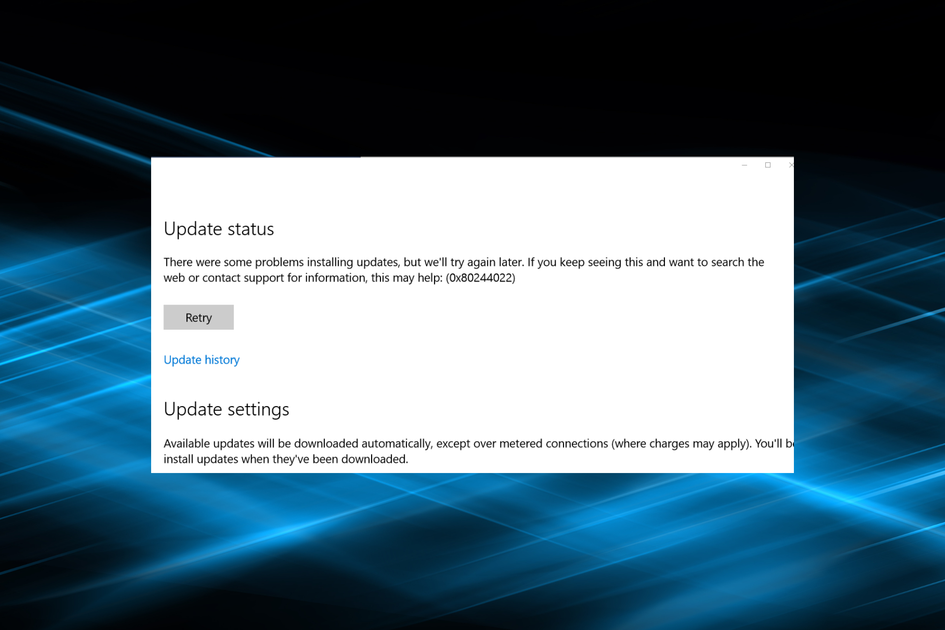 fix Windows Update error 0x80244022