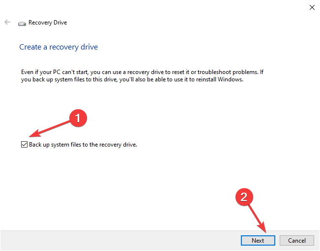 Create a recovery drive 2