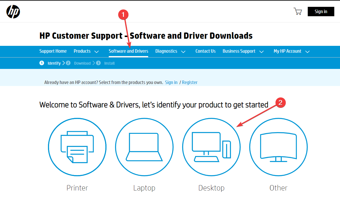 Hp customer support page audio driver download install Windows 10