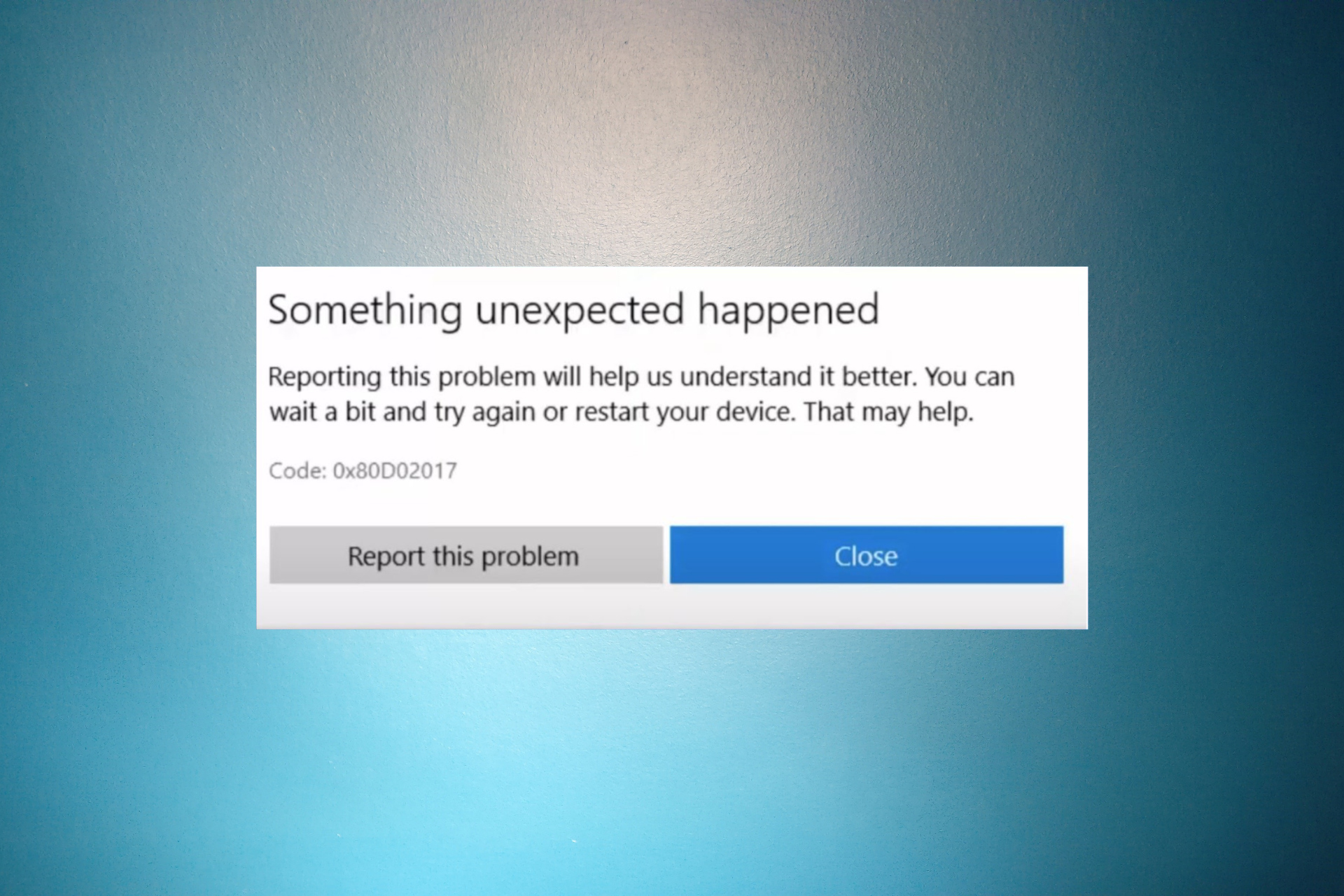 Fix Microsoft Store error code 0x80d02017