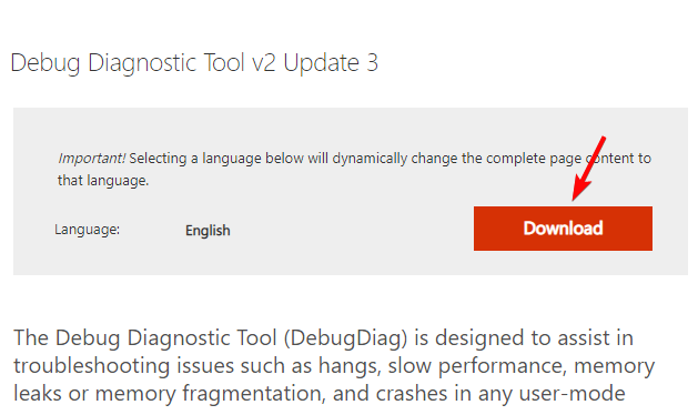 Debug Diagnostic Tool v2 Update 3