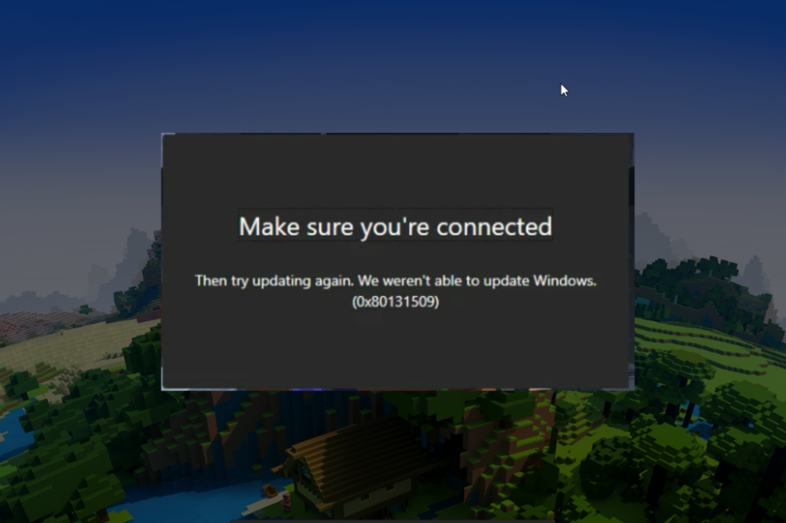 Minecraft Install Error 0x80131509