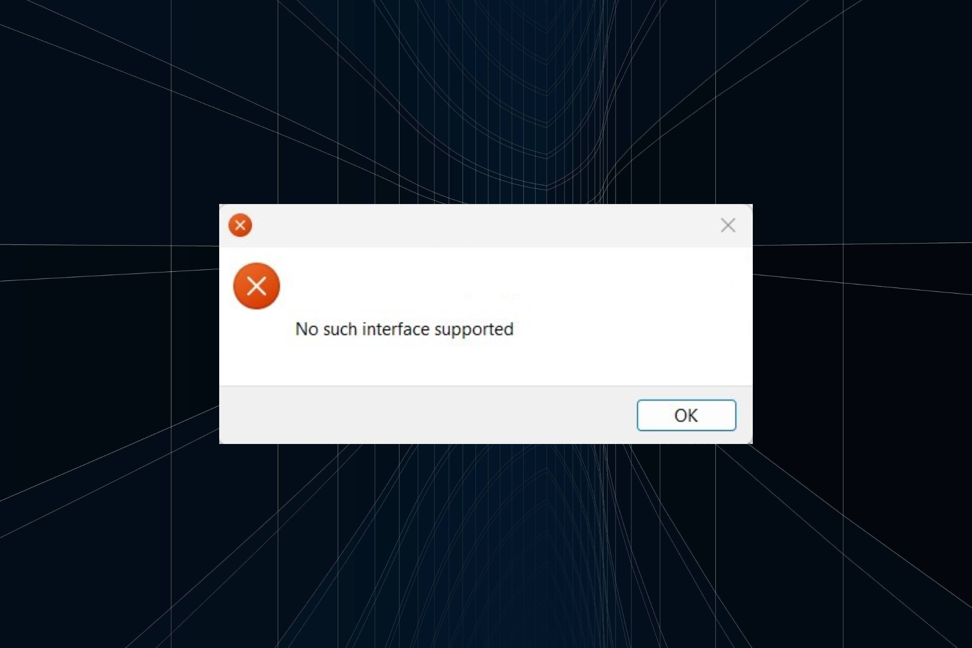 fix No such interface supported error in Windows