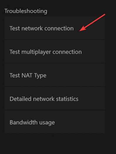 Test network connection