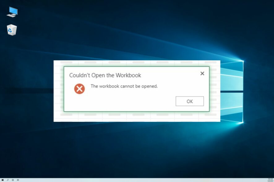 the workbook cannot be opened excel online