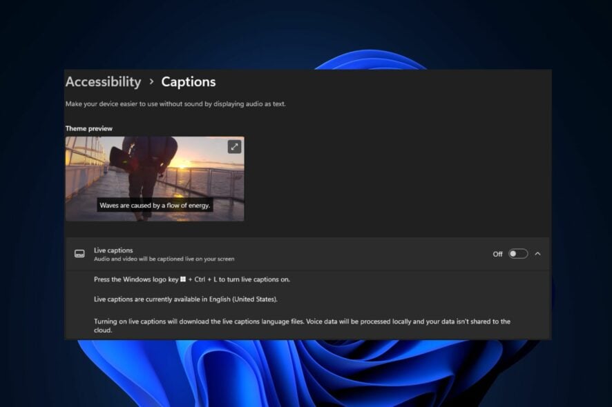 how to turn off live caption on windows 11