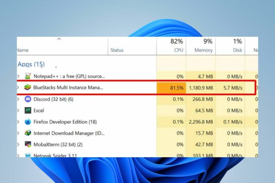 bluestacks high cpu usage