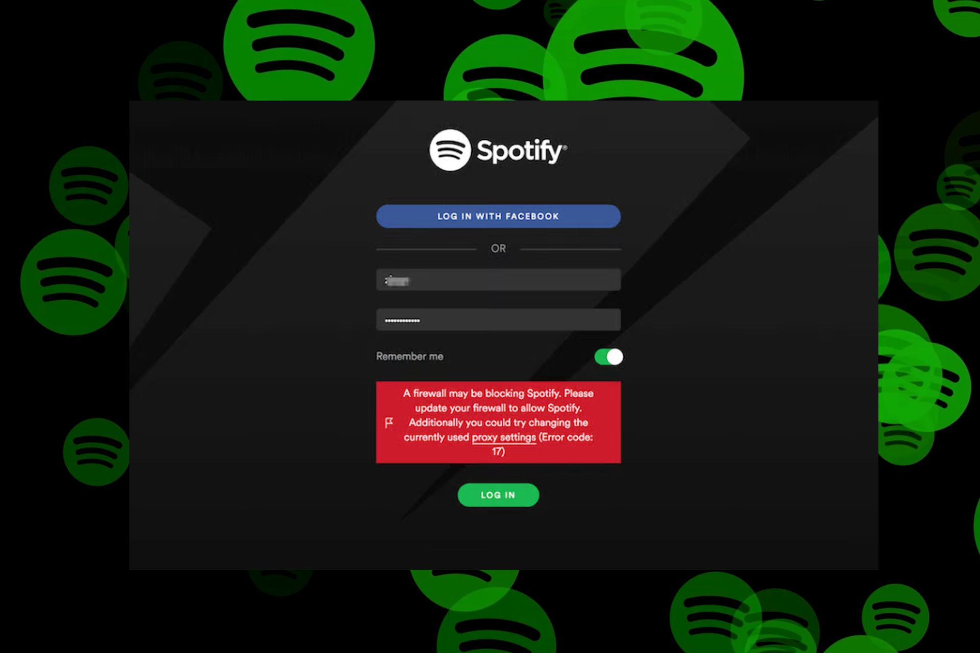 a firewall may be blocking Spotify