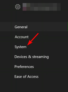 xbox system settings