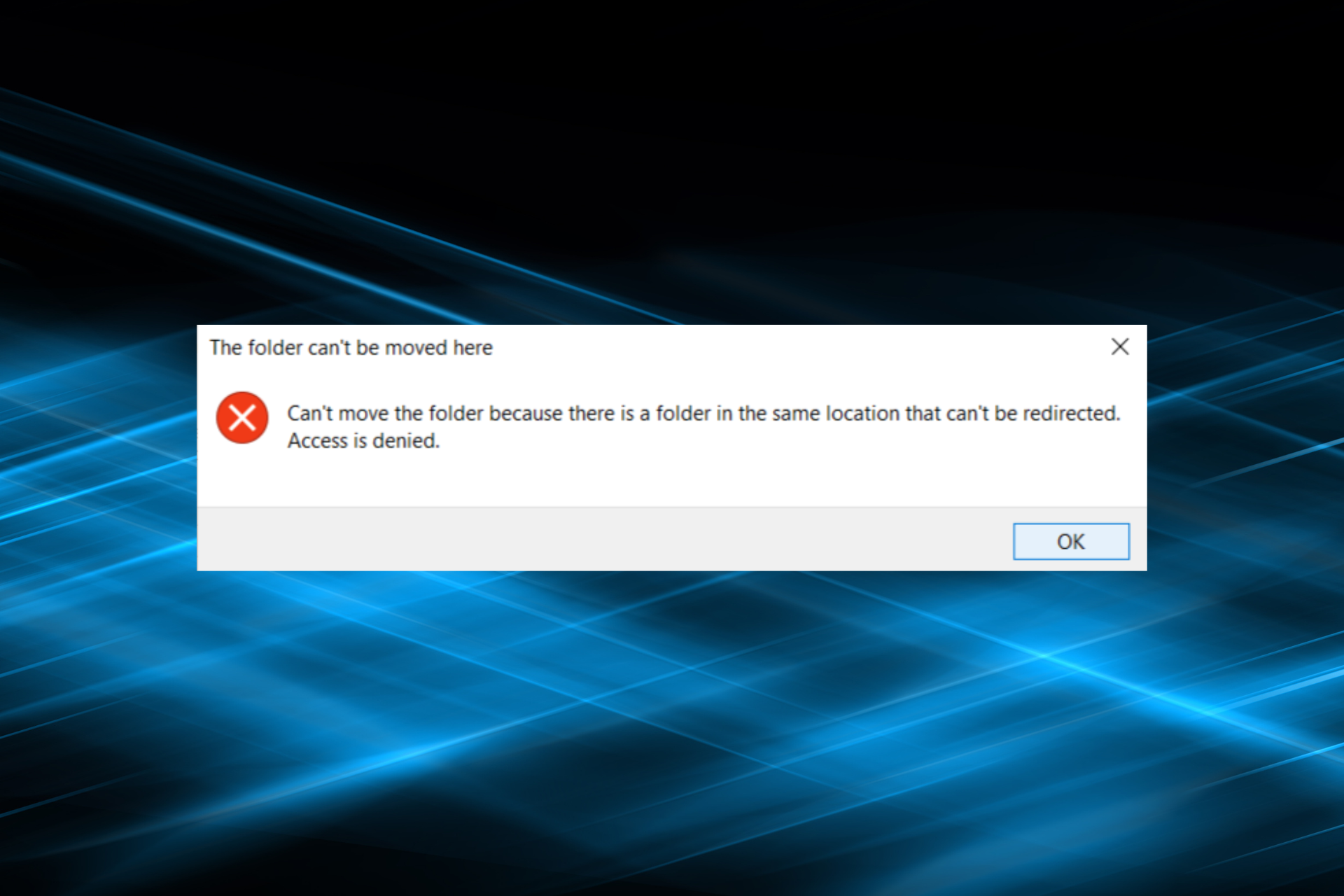 fix can't move the folder because there is a folder in the same location error in Windows