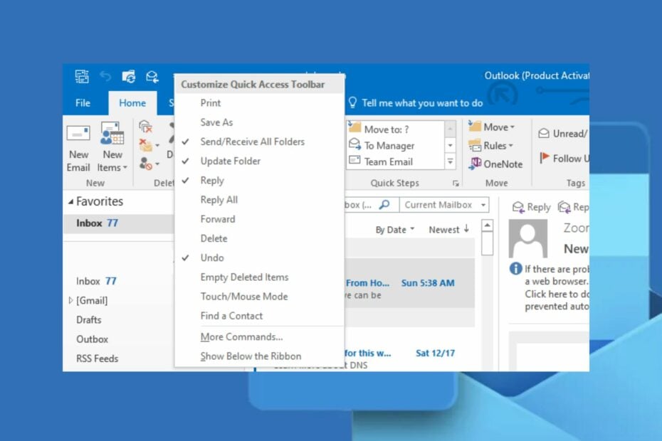 Where Is The Quick Access Toolbar In Outlook 365