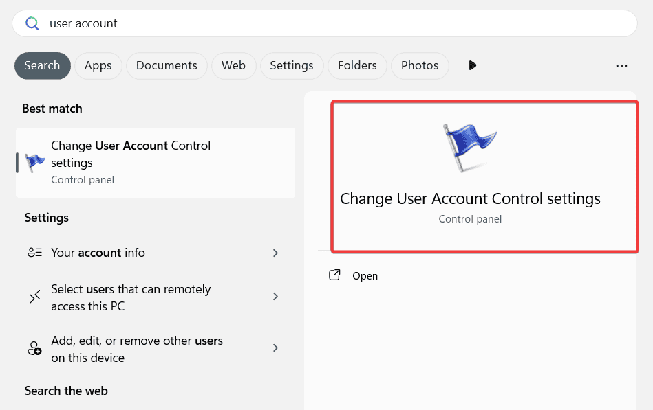 change user account control settings