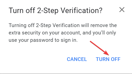 turn off 2-factor authentication to fix outlook keeps asking for gmail password