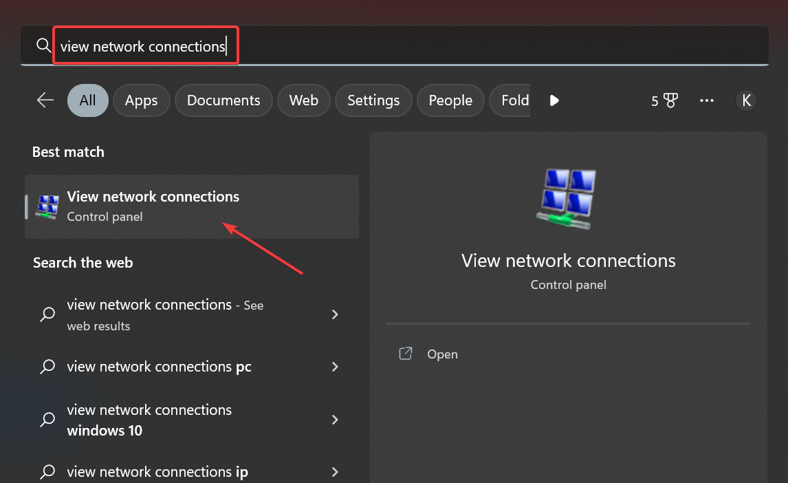 view network connections