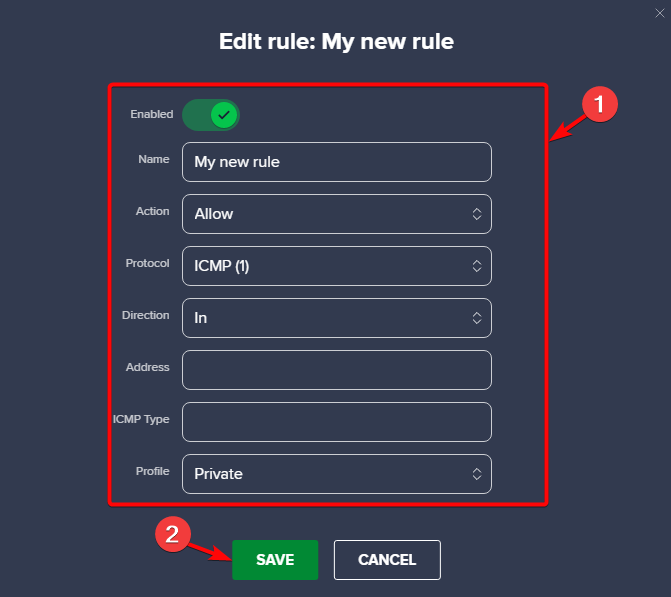 edit new rule