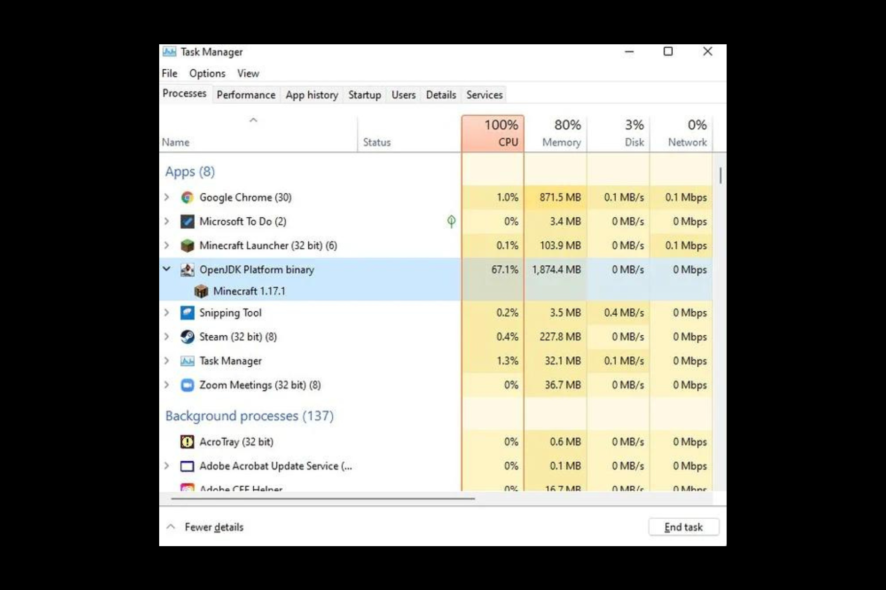 minecraft high cpu usage