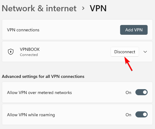 VPN を切断する