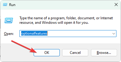 オプションの Windows 機能実行コマンド
