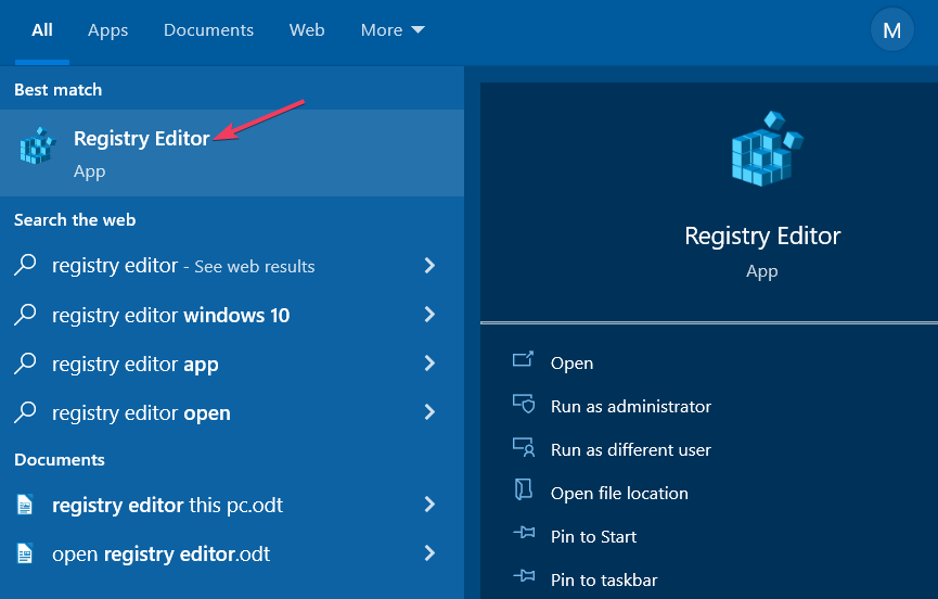 Registry Editor search result turn off automatic window resizing windows 10