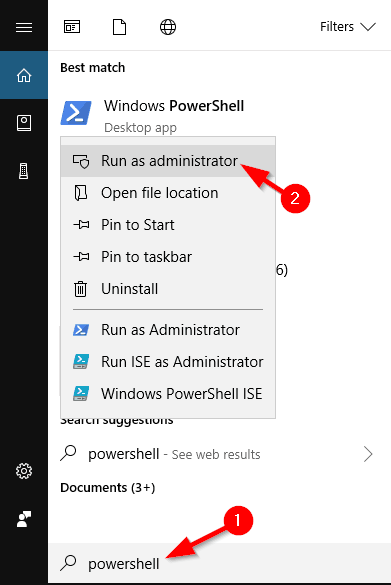 run powershell as admin