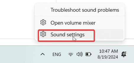 sound settings windows