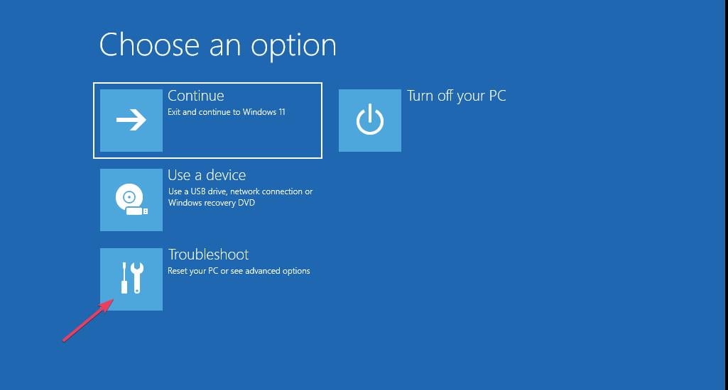 The Troubleshoot option unable to reset your pc a required drive partition is missing