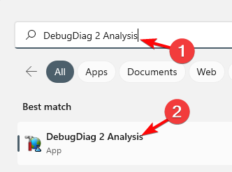 search for DebugDiag 2 Analysis