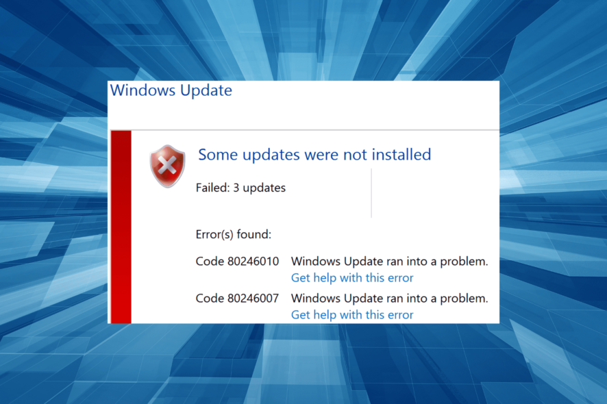 fix windows update error 80246007 on PC