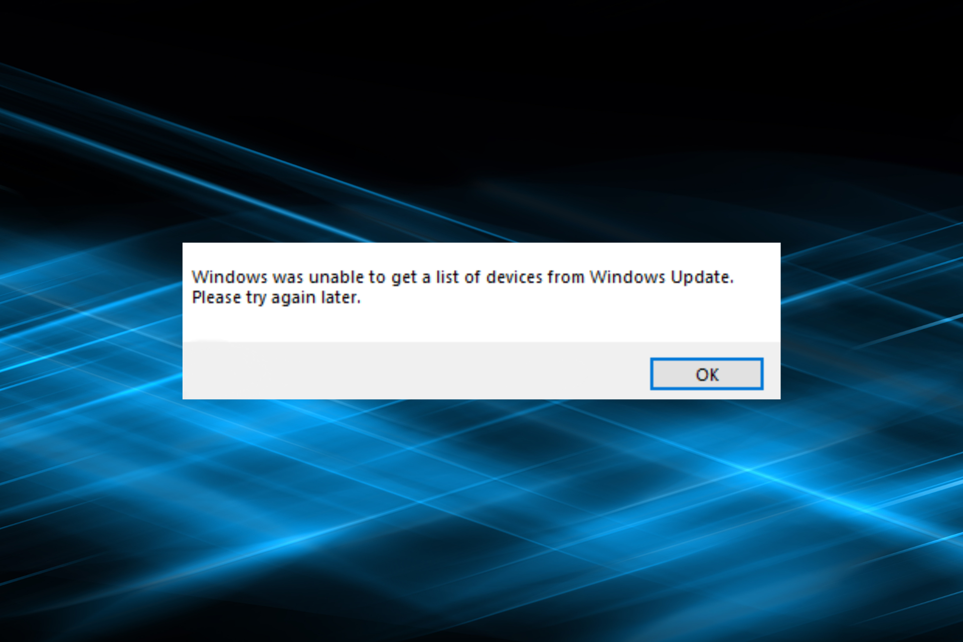 reparar Windows no pudo obtener una lista de dispositivos de un error de actualización de Windows al instalar la impresora