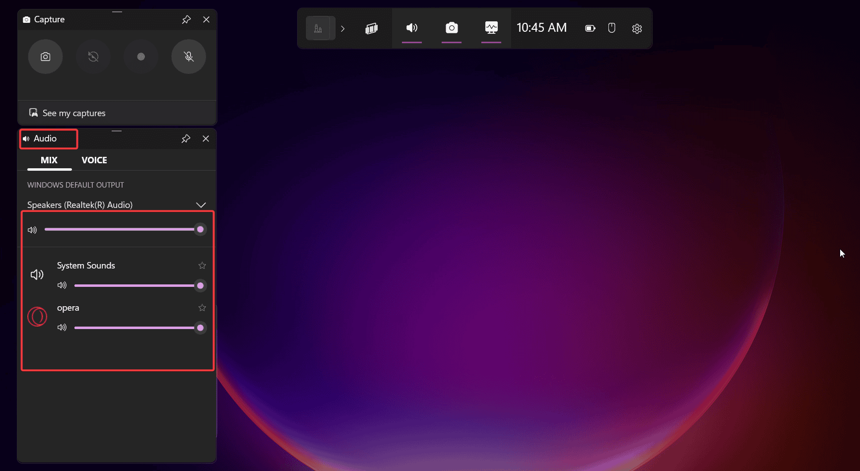 xbox game bar mixer controls