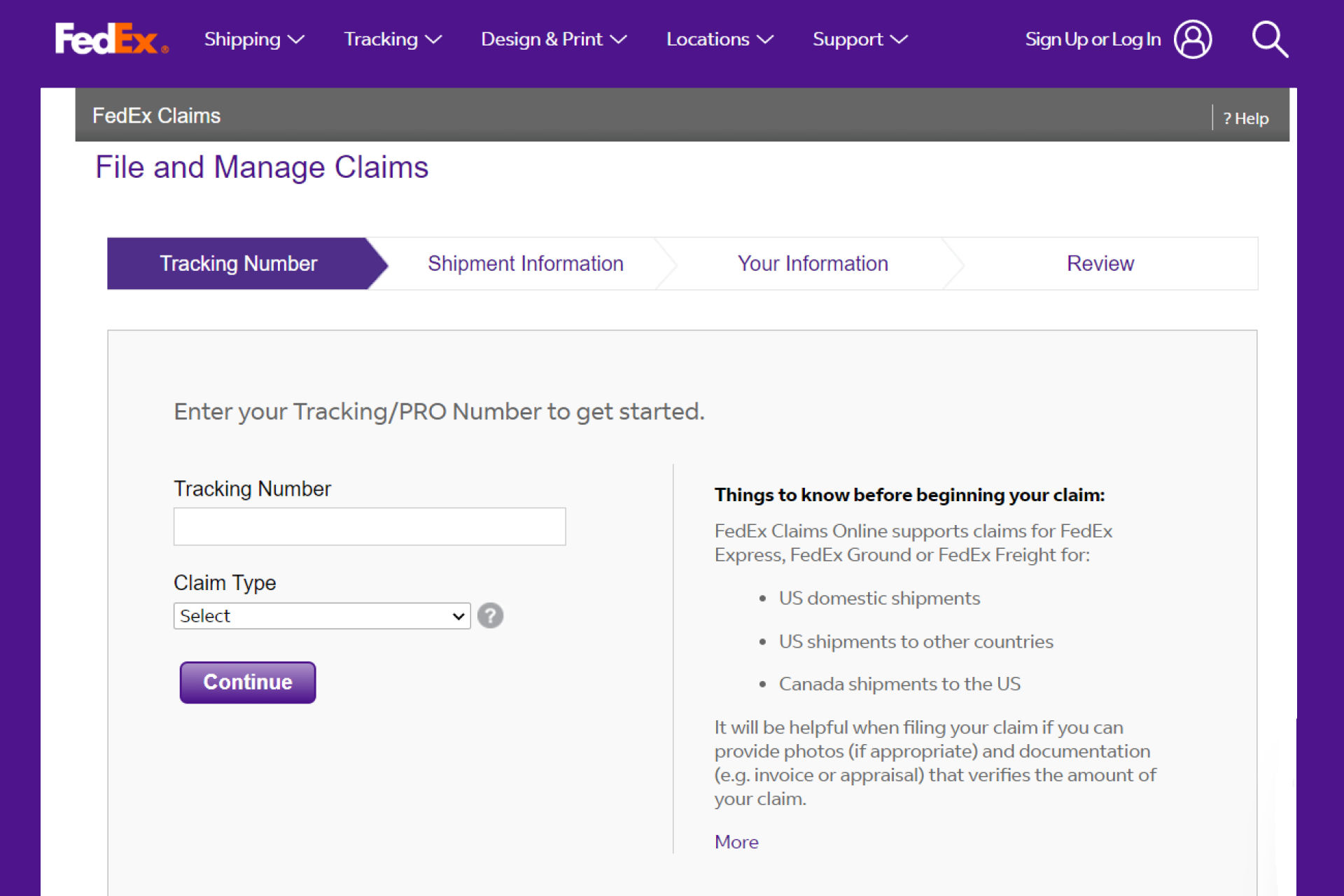 How do I check my FedEx claim status?