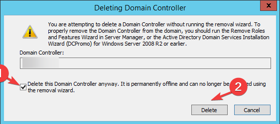 Delete DM - DC -demote a domain controller