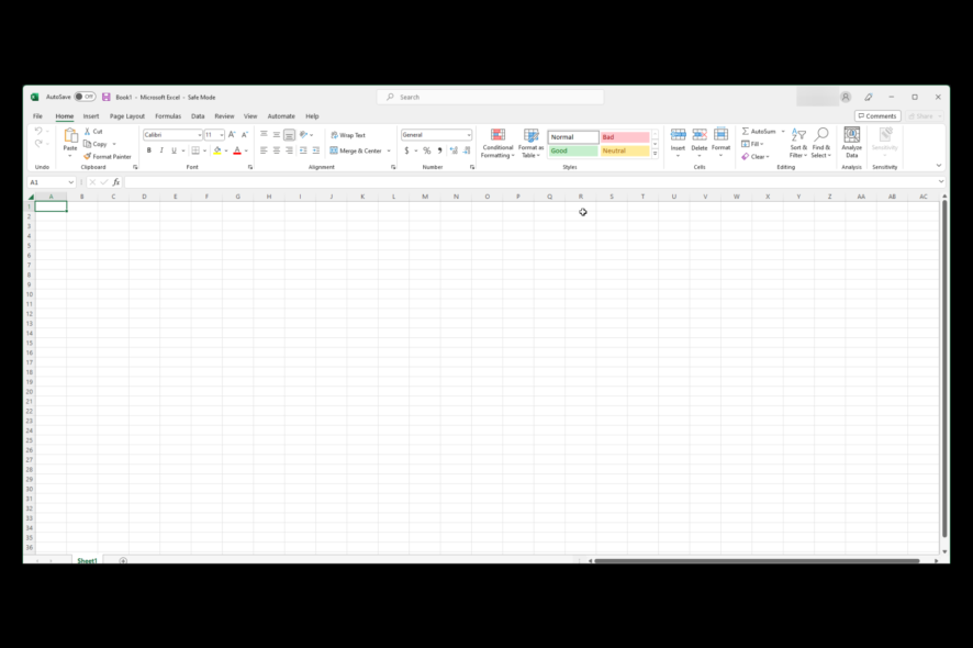 Excel Toolbar not working