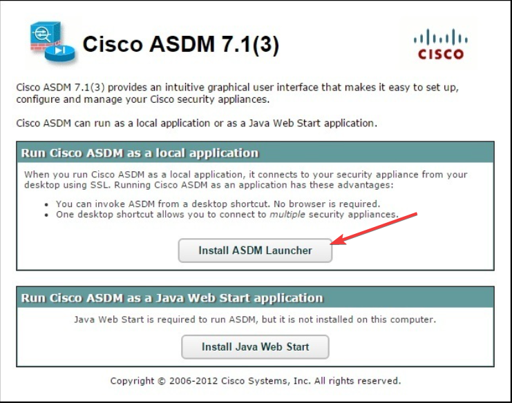 Cisco ASDM - このアプリは、cisco asdm PC では実行できません。