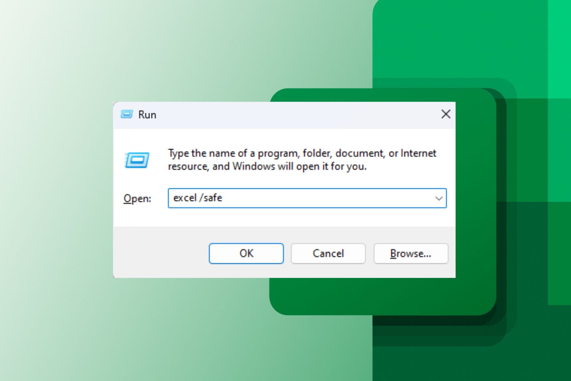 how to open excel in safe mode windows 11