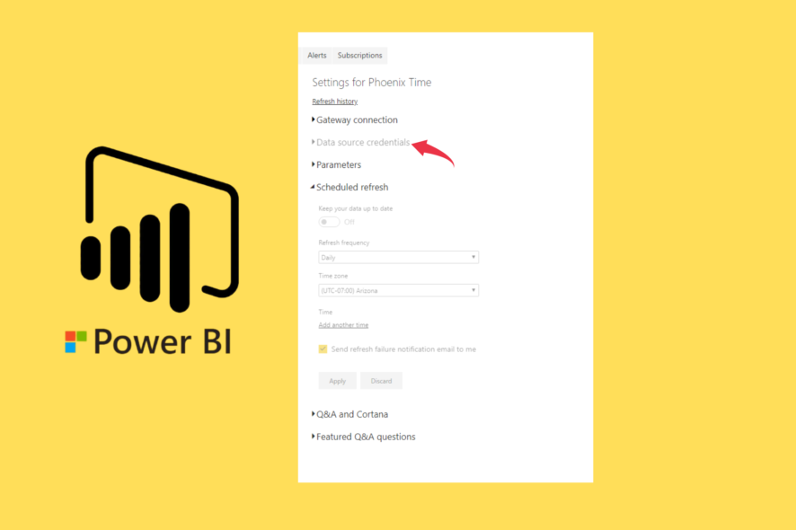 Power Bi Data Source Credentials Greyed Out [SOLVED]