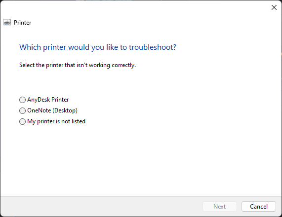 Printer Troubleshoot